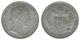 Kaisertum Österreich
Kaiser Franz Joseph I.

10 Kreuzer 1853 A
2,18 Gramm, vz