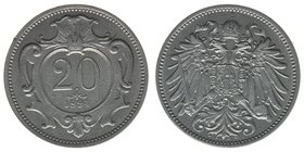 Kaisertum Österreich
Kaiser Franz Joseph I.
20 Heller 1894
4,06 Gramm, -vz
