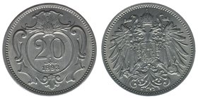Kaisertum Österreich
Kaiser Franz Joseph I.
20 Heller 1893
4,00 Gramm, vz