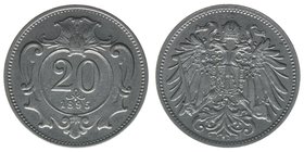 Kaisertum Österreich
Kaiser Franz Joseph I.
20 Heller 1895 
3,37 Gramm, -vz