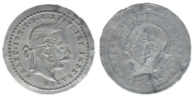 Kaisertum Österreich
Kaiser Franz Joseph I.
einseitige Zinn Probe
18mm, 0.19g, ss