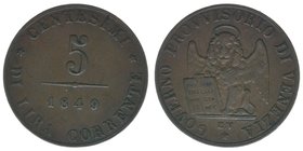 KAISERTUM ÖSTERREICH Revolution 1848/49 Venedig

5 Centesimi 1849
4,97 Gramm, ss