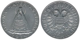 Österreich 1. Republik
5 Schilling 1934
Silber, 14,99 Gramm, -vz, gereinigt