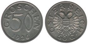 Österreich 1. Republik
50 Groschen 1936
sehr selten, 5,46 Gramm, vz++