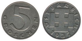 Österreich 1. Republik
5 Groschen 1937
3,01 Gramm, vz