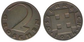 Österreich 1. Republik
2 Groschen 1934
3,32 Gramm, ss/vz