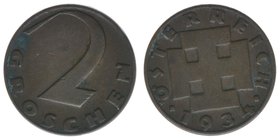 Österreich 1. Republik

2 Groschen 1934
3,30 Gramm, ss