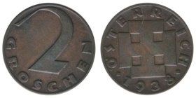 Österreich 1. Republik
2 Groschen 1938
3,34 Gramm, ss