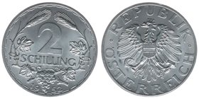 Östereich 2. Republik
2 Schilling 1952
Aluminium, 2,76 Gramm, -vz