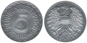Österreich 2. Republik
5 Schilling 1957
Aluminium, sehr selten, 3,99 Gramm, vz++