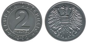 Österreich 2. Republik
2 Groschen 1992
kleine Auflage 25000, stfr