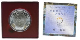 Österreich 2. Republik
Bimetallmünze 100 Schilling 2001 Mobilität
34mm Titan 3,75g fein Silber 9g fein
in Originalschachtel der Münze Österreich
Z...