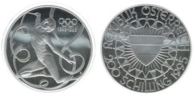 Österreich 2. Republik
200 Schilling 1995 Sondergedenkmünze 
100 Jahre Olympische Bewegung in Österreich (IOC-Münze)
Silber, 40mm, PP in Kapsel