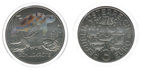 Österreich 2. Republik
3 Euro Sondergedenkmünze Schildkröte 2017 - Kupfer-Nickel 34mm, 16 Gramm
Farbdruck im Dunkeln leuchtend, handgehoben, Auflage...