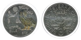 Österreich 2. Republik
3 Euro Sondergedenkmünze Eule 2018 - Kupfer-Nickel 34mm, 16 Gramm
Farbdruck im Dunkeln leuchtend, handgehoben, Auflage 50000...