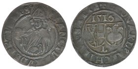 Erzbistum Salzburg
Leonhard von Keutschach 1495-1519
Batzen 1516
Zöttl 69, 3,13 Gramm, -vz