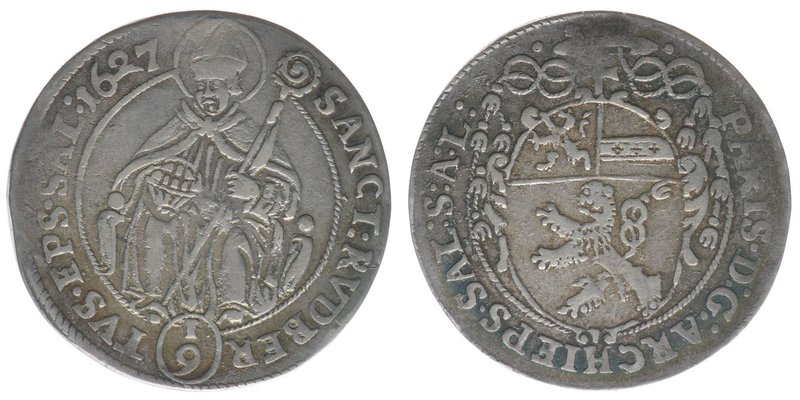Erzbistum Salzburg Paris Graf Lodron 1619-1653
1/9 Taler 1627
Zöttl 1601, 
Pr...