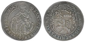 Erzbistum Salzburg Paris Graf Lodron 1619-1653
1/9 Taler 1627
Zöttl 1601, 
Probszt 1300
3,18 Gramm, ss