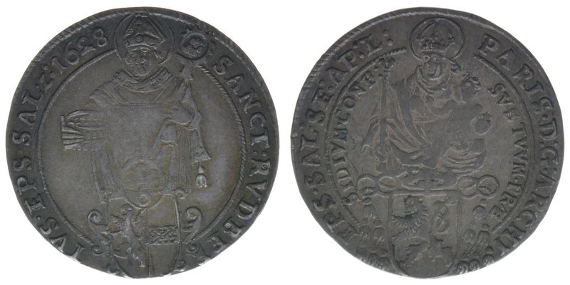 Erzbistum Salzburg  Paris Graf Lodron 1619-1653
1/6 Taler 1628

Zöttl 1573, P...