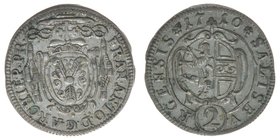 Erzbistum Salzburg Franz Anton Fürst von Harrach 1709-1727
1/2 Batzen 1710

Zöttl 2469, Probszt 2055
1,13 Gramm, vz/stfr