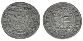 Erzbistum Salzburg Franz Anton Fürst von Harrach 1709-1727
Halbbatzen 1711
Zöttl 2470, Probszt 2056
1,19 Gramm, vz