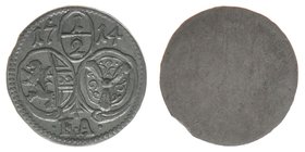 Erzbistum Salzburg  Franz Anton Fürst von Harrach 1709-1727
1/2 Kreuzer 1714

Zöttl 2492, Probszt 2075, BR 3904
0,48 Gramm, ss+