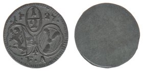 Erzbistum Salzburg Franz Anton Fürst von Harrach 1709-1727
1/2 Kreuzer 1727

Zöttl 2503, Probszt 2086, BR 3919
0,49 Gramm, ss