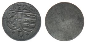 Erzbistum Salzburg  Leopold Anton Eleutherius Freiherr von Firmian 1727-1744
Pfennig 1728

Zöttl 2615, Probszt 2171
0,34 Gramm, ss