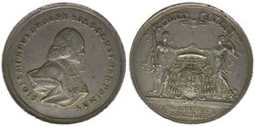 Erzbistum Salzburg
Sigismund III. Schrattenbach 1753-1771
Schaumünze 1753 auf die Wahl mit kleinem Portrait
Zöttl 2950, 34,54 Gramm, kleine Kratzer...