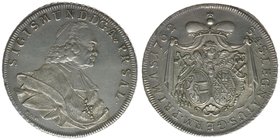 Erzbistum Salzburg
Sigismund III. Graf Schrattenbach 1753-1771
Taler 1762
Zöttl 2994, Probszt 2293, 28,06 Gramm, -stfr