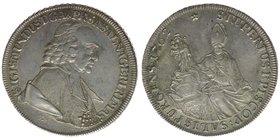 Erzbistum Salzburg
Sigismund III. Graf Schrattenbach 1753-1771
Taler 1762
Zöttl 2991, Probszt 2290, 28,12 Gramm, ss/vz