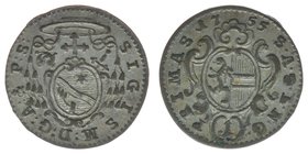 Erzbistum Salzburg Sigismund III. Graf Schrattenbach 1753-1771
Kreuzer 1755

Zöttl 3089, Probszt 2361, BR 4379
0,75 Gramm, vz