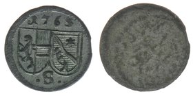 Erzbistum Salzburg Sigismund III. Graf Schrattenbach 1753-1771
Pfennig 1763

Zöttl 3105, Pr0bszt 2377, BR 4403
0,27 Gramm, ss/vz