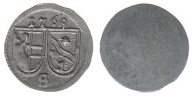 Erzbistum Salzburg Sigismund III. Graf Schrattenbach 1753-1771
Pfennig 1769

Zöttl 3108, Probszt 2380, BR 4406
0,24 Gramm, -vz