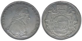 Erzbistum Salzburg Hieronymus Graf Colloredo 1772-1803

Taler 1800 M
Zöttl 3240, Pr 2454
28,02 Gramm, ss/vz