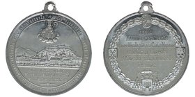 SALZBURG Zinnmedaille 1882
1300-jähriges Jubiläum des Erzstiftes Salzburg
mit angeprägter Öse
Macho 139, Zinn, 20,97 Gramm, -stfr