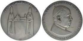 SALZBURG Erzbischof Karl Berg
Medaille zur 1200-Jahrfeier des Salzburger Domes 1974 
51,39 Gramm, 55mm, vz