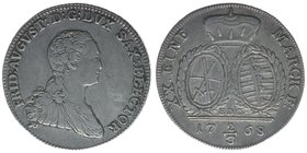 RDR Deutsche Gebiete Sachsen
Friedrich August III. 
2/3 Taler 1768
13,89 Gramm, ss