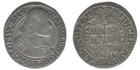 Olmütz
Karl II. von Liechtenstein
3 Kreuzer 1670
1,34 Gramm, ss
