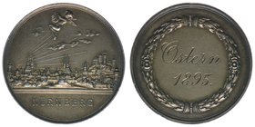 BAYERN 
Medaille 1895 Gravur Ostern 1895
Stadtansicht von Nürnberg
7,18 Gramm, vz