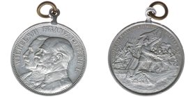 Deutsches Reich
Medaille 1914 auf den Feldzug gegen Frankreich, Russland, England
mit Trageöse
Wilhelm II. und Franz Joseph I. 
Aluminium, 4,89 Gr...