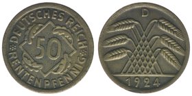 DEUTSCHES REICH
50 Rentenpfennig 1924 D
ss