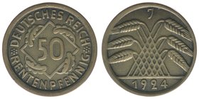DEUTSCHES REICH
50 Rentenpfennig 1924 J
ss