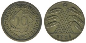 DEUTSCHES REICH
10 Reichspfennig 1931 D
ss