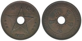 Belgisch-Congo
5 Centimes 1888

Kupfer
10.08g
vz