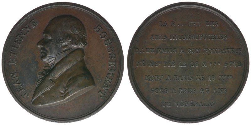 Frankreich Jean Etienne Houssement 1762-1828
Bronzemedaille ohne Jahr

fondat...