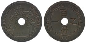 Französisch-Indochina

1 Cent 1896
Kupfer, 7,63 Gramm, ss/vz
