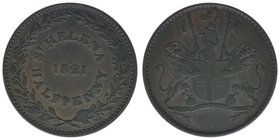 Sankt Helena Queen Victoria
1/2 Penny 1821

Kupfer
9.50g
ss+