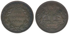 EAST INDIA COMPANY
One Quarter Anna 1835
Kupfer, 6,45 Gramm, ss