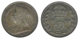 Großbritannien Queen Victoria 1837-1901
3 Pence 189
1.41 Gramm, -vz